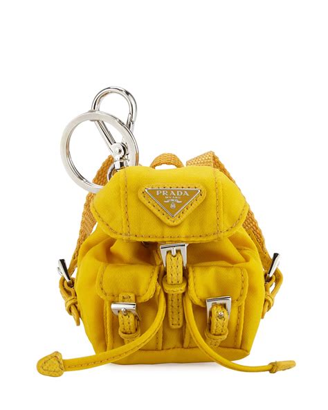 prada keychain bag|Black Leather Bag Charm And Keychain .